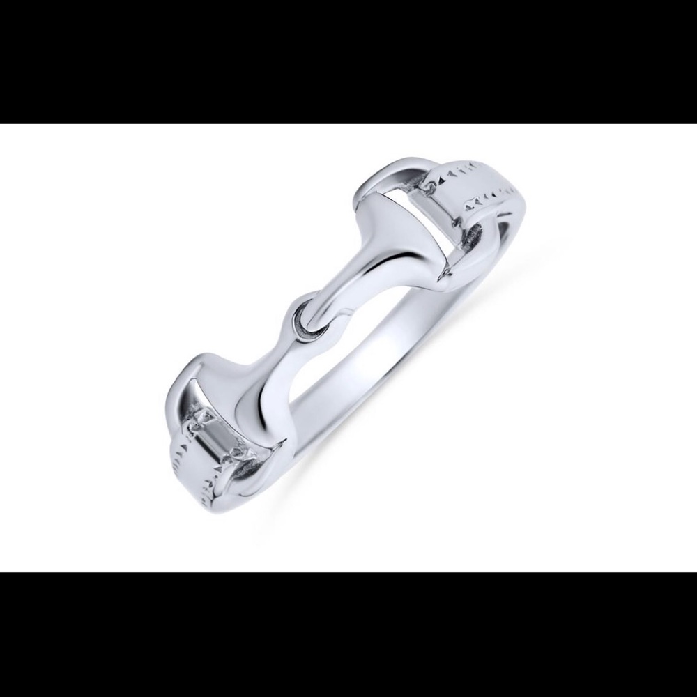 Sterling silver 925 horse snaffle bit ring 7- 71/2